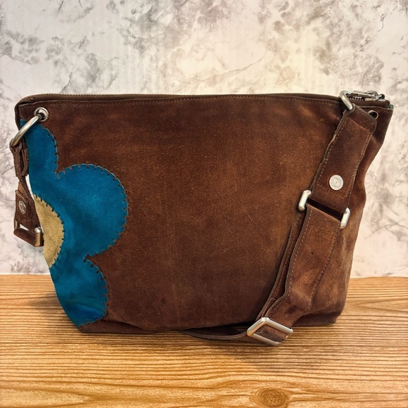Celine Handbags - Celine Vintage Spring 2002 Leather Suede Patchwork Floral Shoulderbag Purse